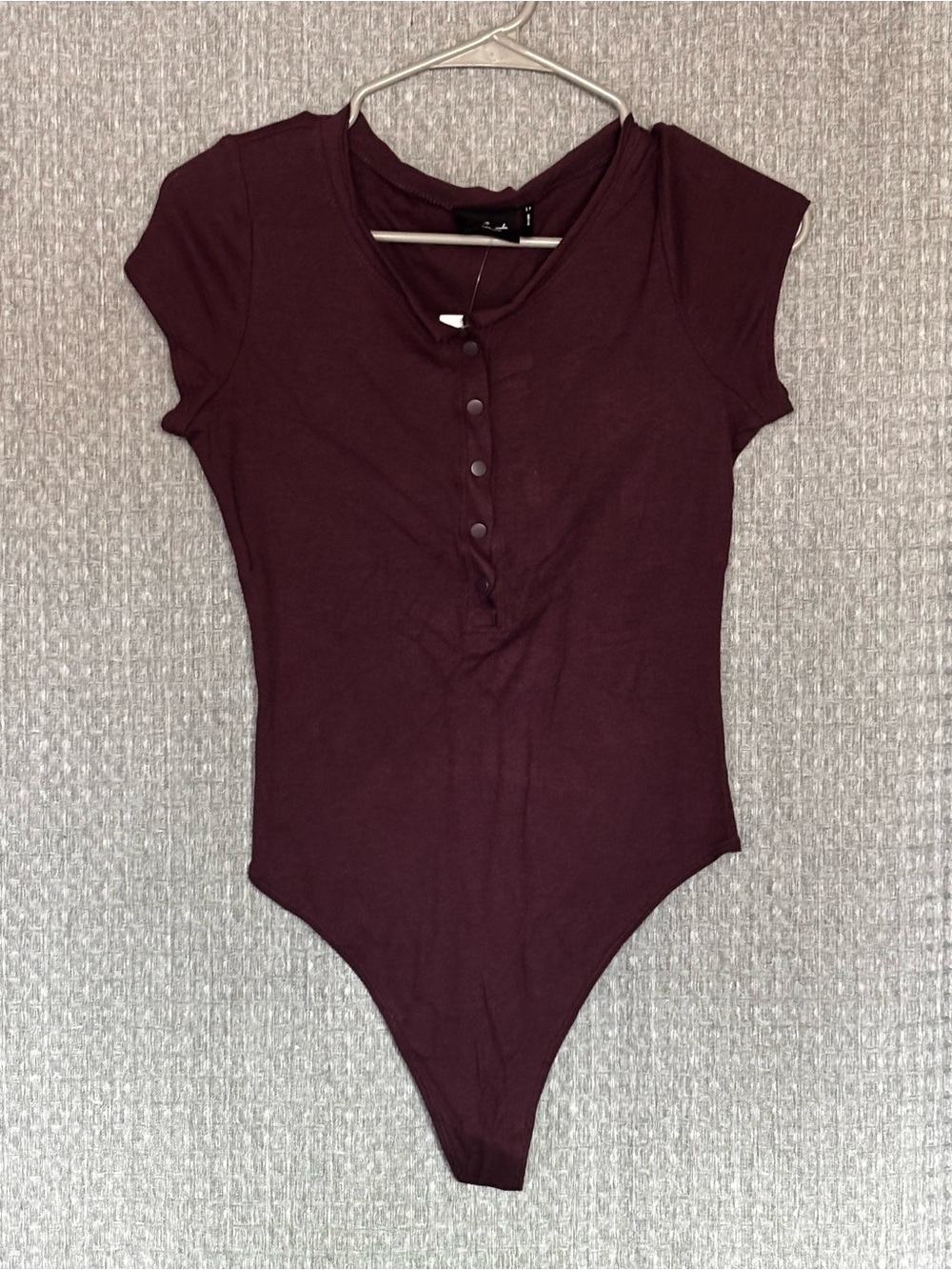 Out From Under Urban Outfitters Burgundy Henley Bodysuit Size S NWT
